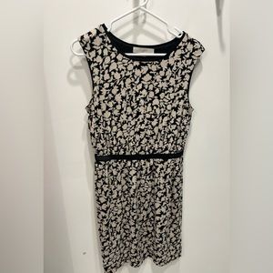 Ann Taylor Loft black and tan print sleeveless dress